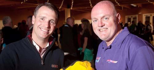 New Henri Lloyd Suit presented to Andrew Taylor (right) © Henri Lloyd Australia http://www.henrilloyd.com.au